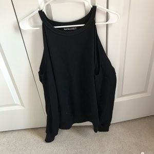 black cold shoulder tee